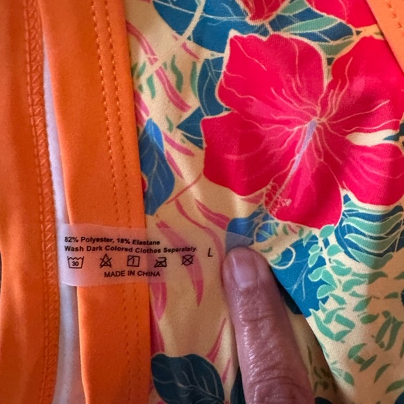 SHEIN Floral Print Bandeau Bikini Set Sz L - Picture 3 of 5